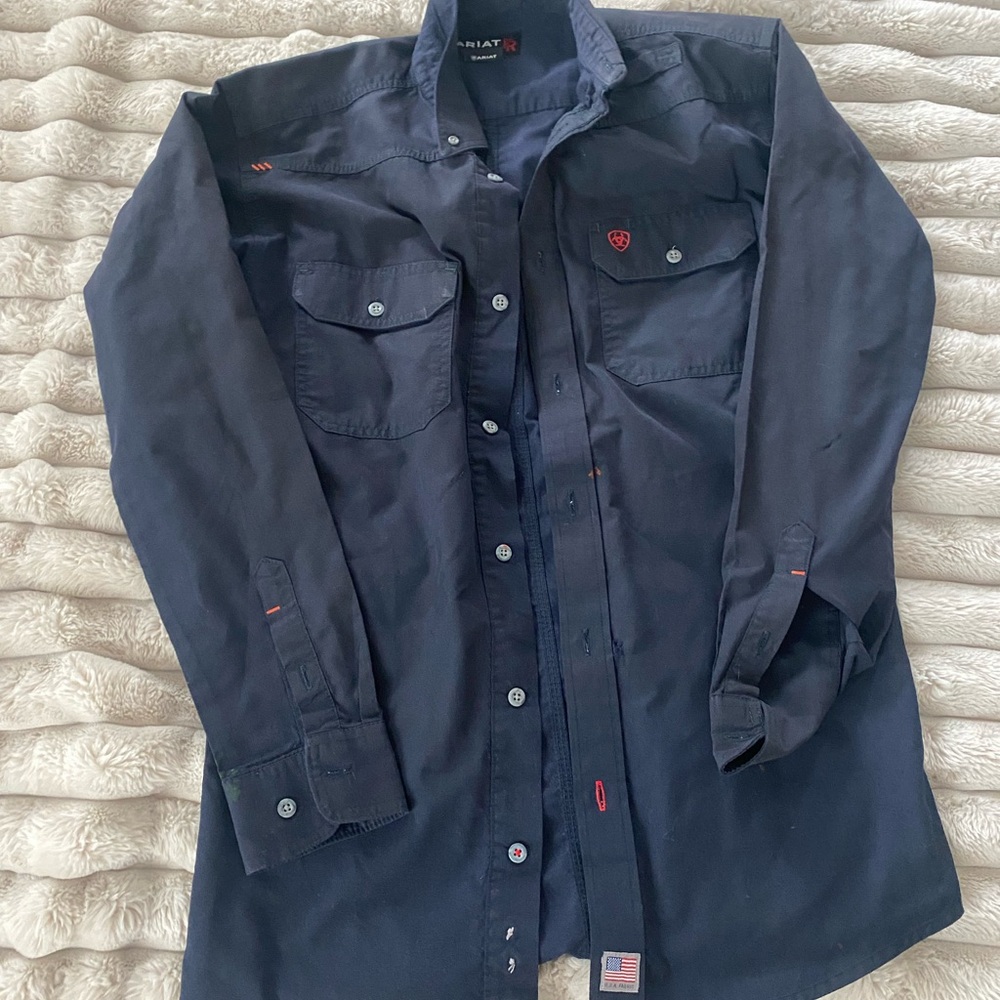 Ariat | Dark Blue Work Shirt | Size Medium